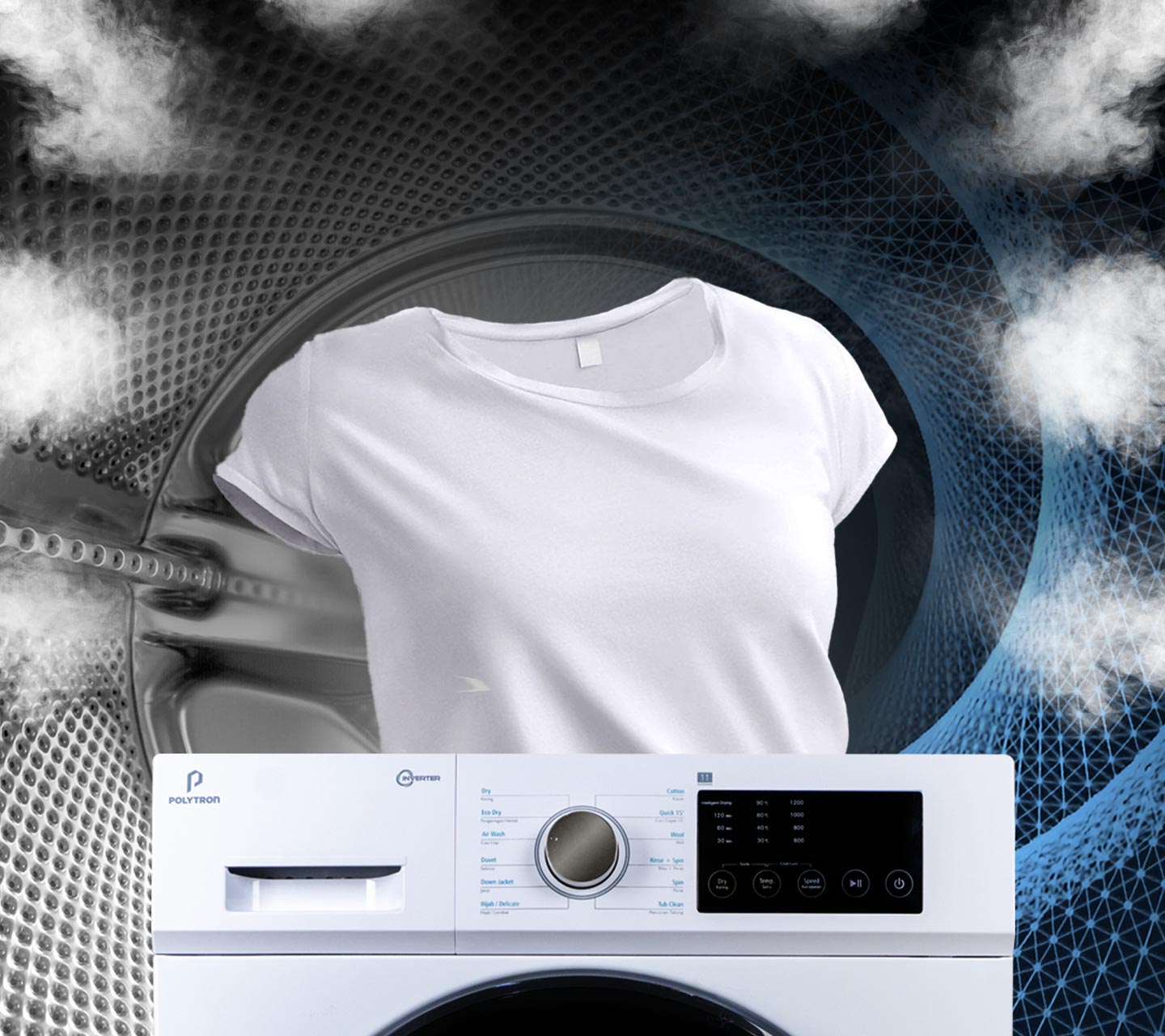 Mesin Cuci Wonder wash dengan fungsi 2 in 1, mencuci sekaligus mengeringkan pakaian tanpa di jemur