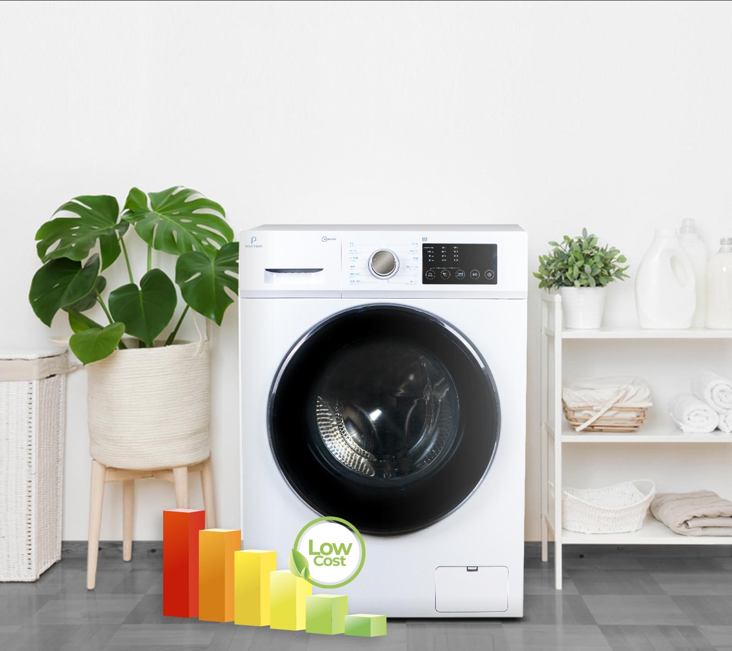 Harga Mesin Cuci Front Loading hemat listrik dari Polytron, lebih murah dari laundry