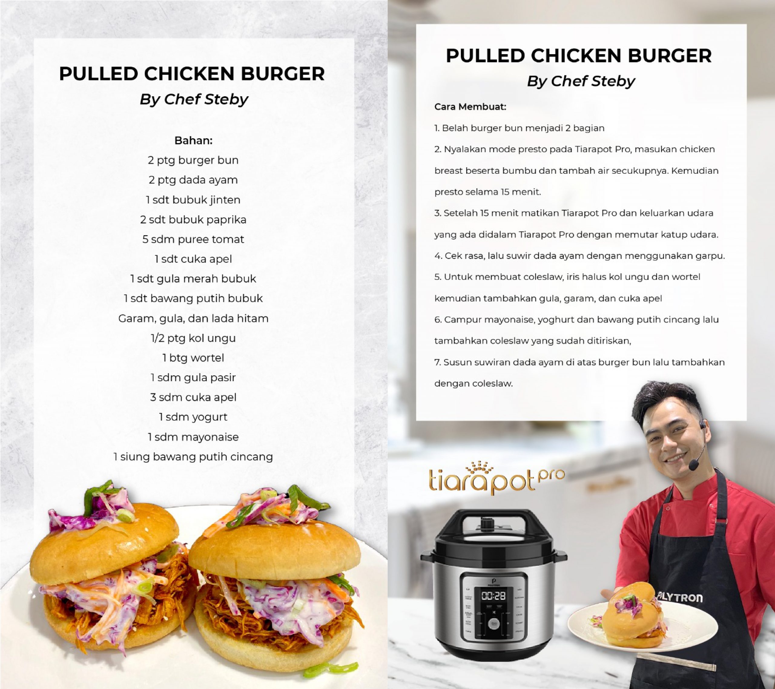Resep Pulled Chicken Burger