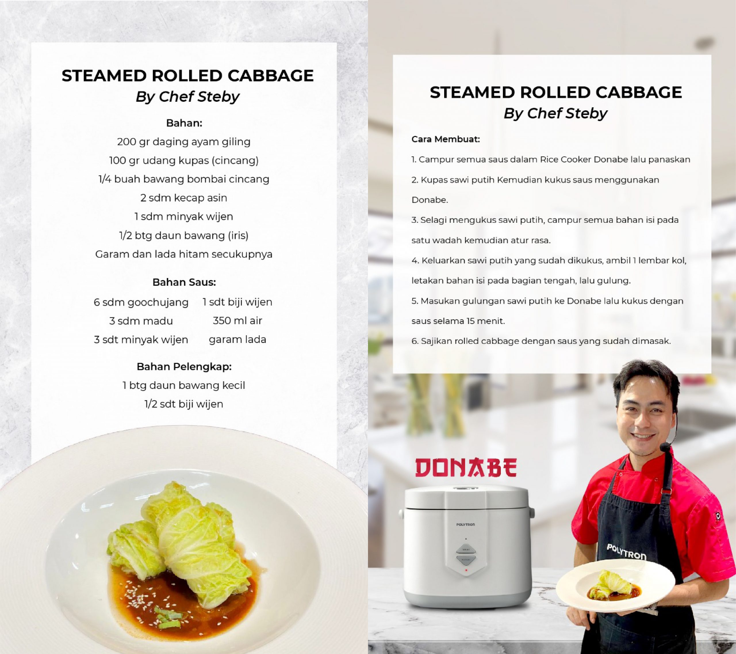 Resep Steamed Rolled Cabbage